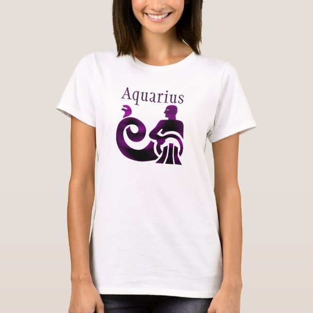 Camiseta Rótulo Zodiaco Aquarius Astrología del Horóscopo P (Anverso)