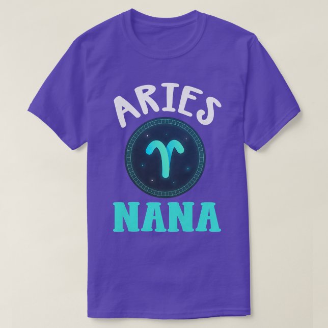 Camiseta Rótulo Zodiaco Aries Nana Horoscope Astrología (Diseño del anverso)