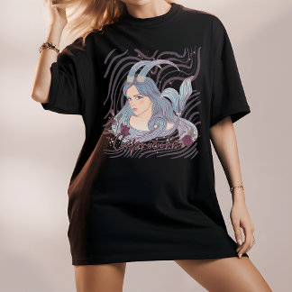 Camiseta Rótulo Zodiaco Capricornio, Estética Astrológica E