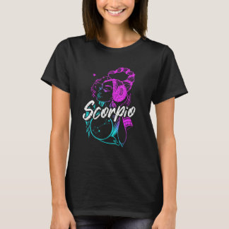 Camiseta Rótulo Zodiaco Escorpio Hermoso Chica Nacido En Oc