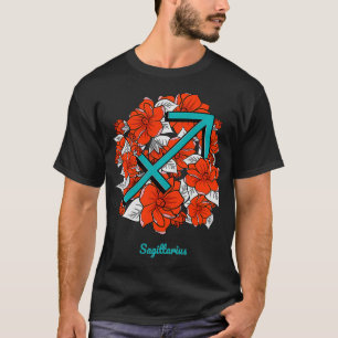 Camiseta Rótulo Zodiaco Floral Sagittarius
