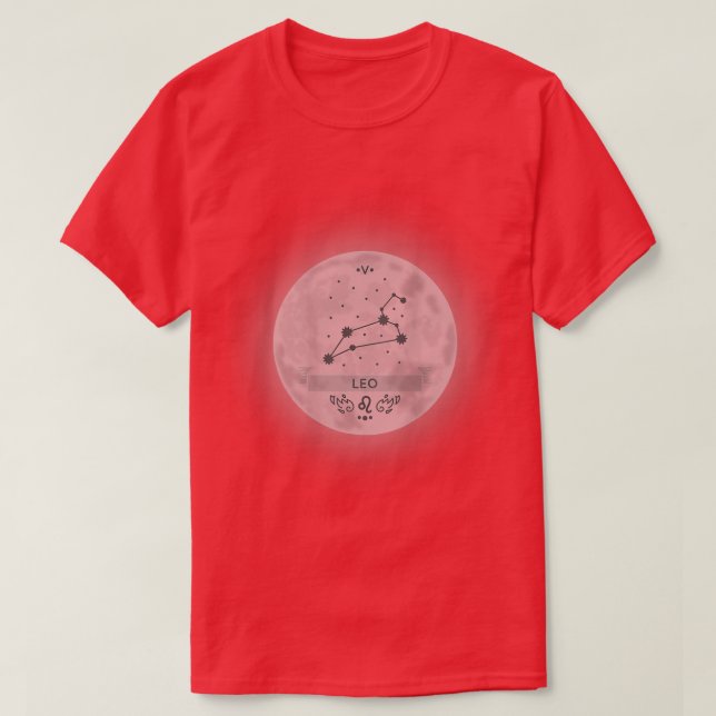 Camiseta Rótulo zodiaco Leo 2593 (Diseño del anverso)