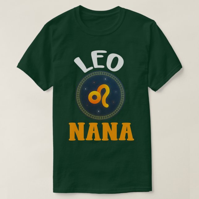 Camiseta Rótulo Zodiaco Leo Nana Horoscope Astrología G (Diseño del anverso)