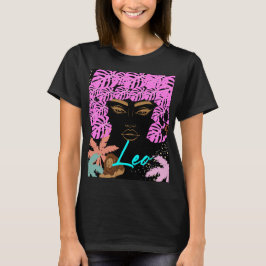 Camiseta Rótulo Zodiaco León Astrología de Horóscopo Femeni