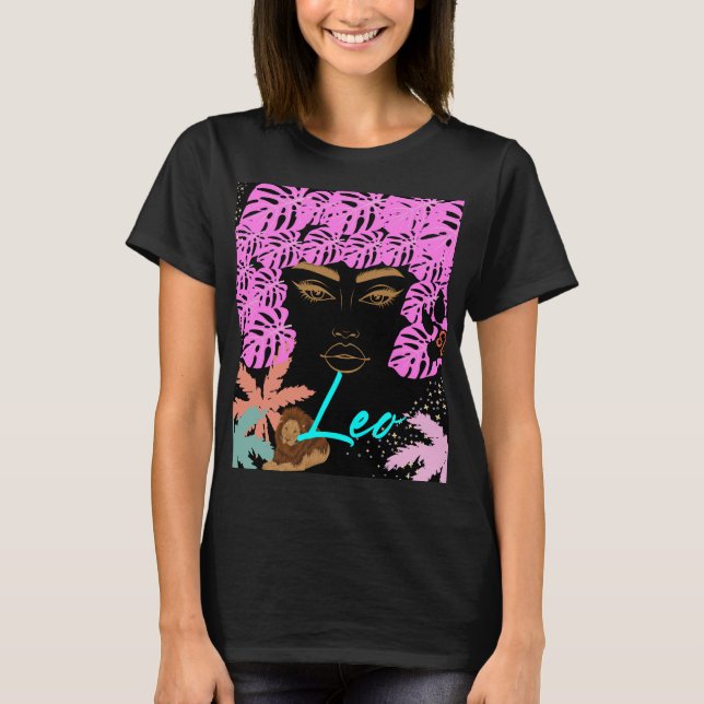 Camiseta Rótulo Zodiaco León Astrología de Horóscopo Femeni (Anverso)