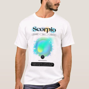 Camiseta Rótulo Zodiaco Moderno Elemento Escorpio Cita Agua