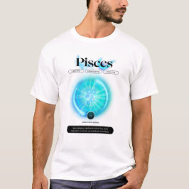 Camiseta Rótulo Zodiaco Moderno Pisces Cita Elemento Agua