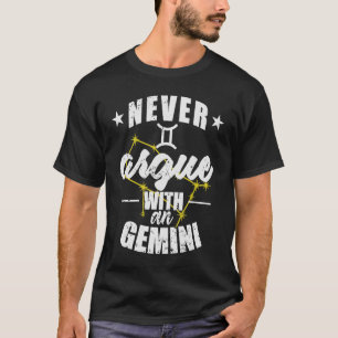 Camiseta Rótulo zodiaco nunca discute con Gemini