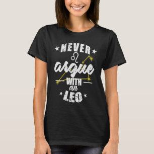 Camiseta Rótulo zodiaco Nunca discuto con un León