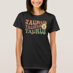 Camiseta Rótulo Zodiaco Retro Taurus Horoscopio Astrología 