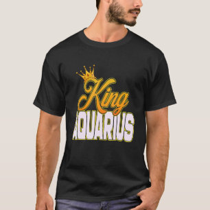 Camiseta Rótulo Zodiaco Rey Aquarius Astrología Horoscopio