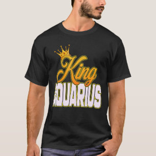 Camiseta Rótulo Zodiaco Rey Aquarius Astrología Horoscopio 