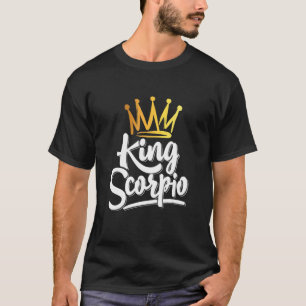 Camiseta Rótulo Zodiaco Rey Escorpio Horóscopo Cumpleaños