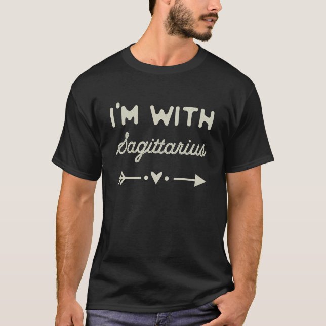 Camiseta Rótulo zodiaco Sagittarius Gráfica de cumpleaños p (Anverso)