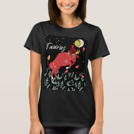 Camiseta Rótulo Zodiaco Taurus Horoscopio Astrología Femeni