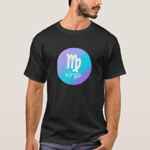 Camiseta Rótulo Zodiaco Virgo Azul Púrpura Astrología S