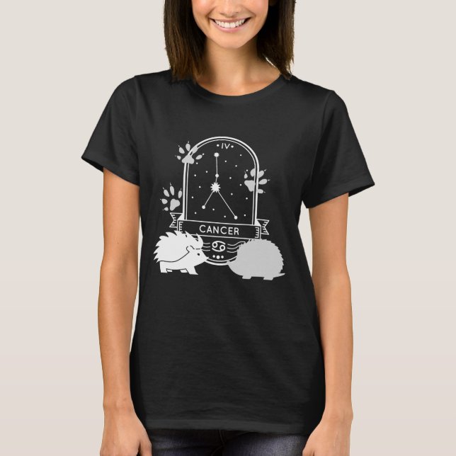Camiseta Rótulo zodiaco y Mascotas coincidentes. Cáncer - H (Anverso)