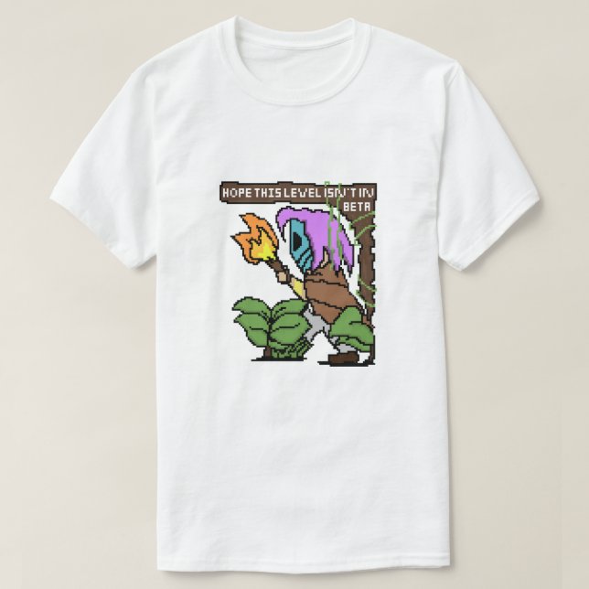 Camiseta Rótulo Zoe Pixel - "¿Nivel Beta?" (Diseño del anverso)