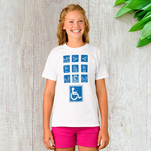 Camiseta Rótulos de accesibilidad en silla de ruedas (Subido por el creador)