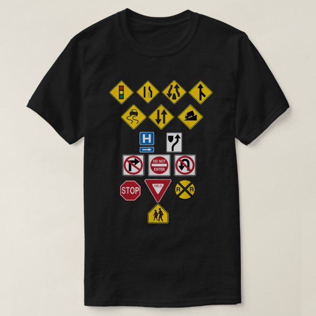 Camiseta Rótulos de carreteras, regalo para niños (Diseño del anverso)