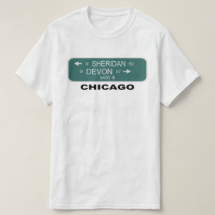 Camiseta Rótulos de la calle Chicago; Sheridan y Devon