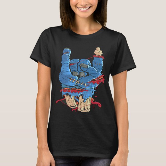 Camiseta Rótulos de las bocinas Mano ósea de sangre (Anverso)