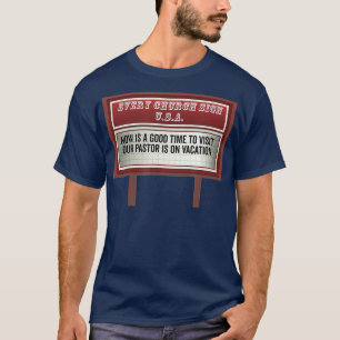 Camiseta Rótulos de pizarra de la Iglesia Divertido pastor 
