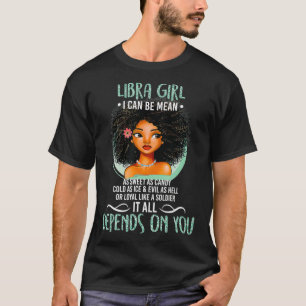 Camiseta Rótulos Libra Zodiac para Chicas afroamericanos y 