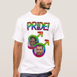 Camiseta Rótulos masculinos arcoiris vinculados foto marco 