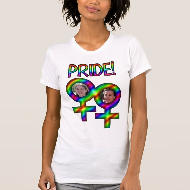 Camiseta Rótulos mujeres vinculadas foto marco orgullo gay  (Anverso)