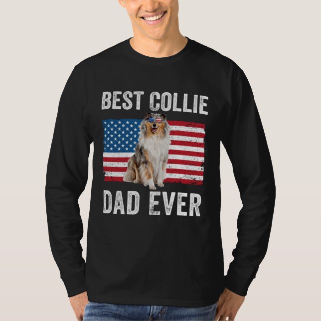 Camiseta Rough Collie Dad American Flag Collie Dog  Owner (Anverso)