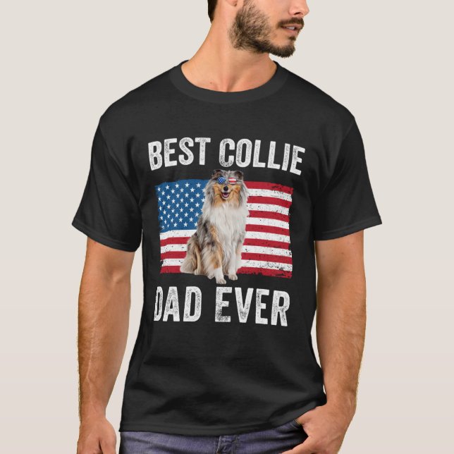Camiseta Rough Collie Dad American Flag Collie Dog  Owner (Anverso)