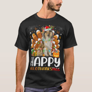 Camiseta Rough Collie Dog Navidades de Halloween Feliz Hall
