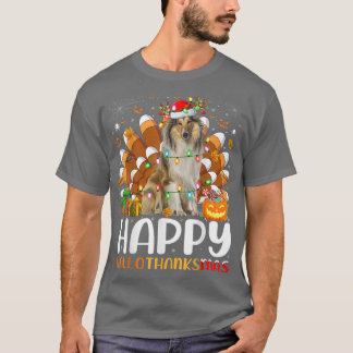 Camiseta Rough Collie Dog Navidades de Halloween Feliz Hall