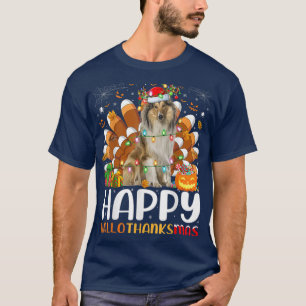 Camiseta Rough Collie Dog Navidades de Halloween Feliz Hall