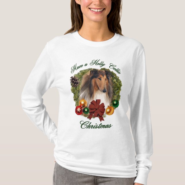 Camiseta Rough Collie Navidades Regalos (Anverso)