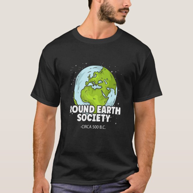 Camiseta Round Earth Society Pro Science (Anverso)