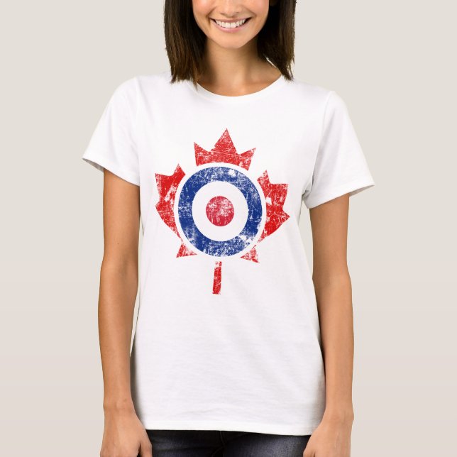 Camiseta Roundel Canada Curling Hockey Target Grunge Ice (Anverso)