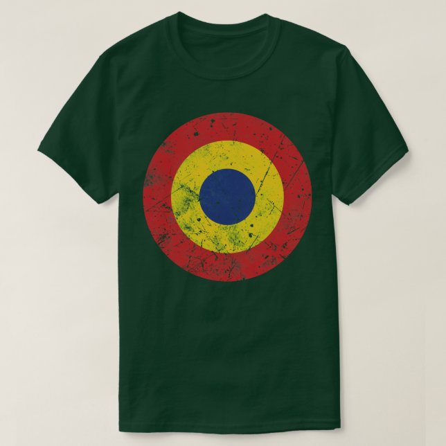 Camiseta Roundel de la bandera rumana (Diseño del anverso)