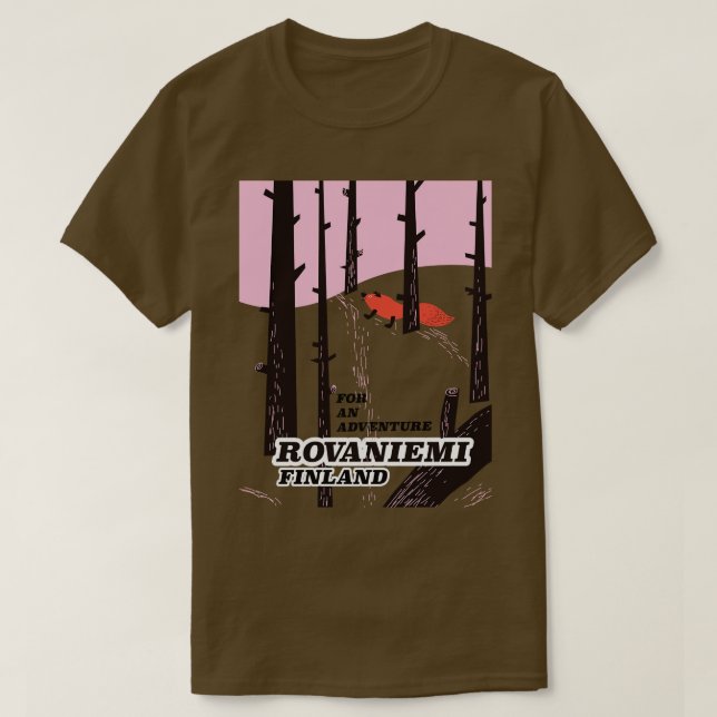 Camiseta Rovaniemi Finlandia poster de viajes vintage (Diseño del anverso)