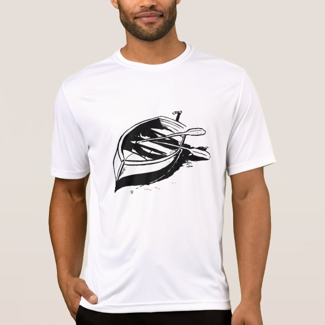 Camiseta Rowboat Illustration Nautical Black and White (Anverso)