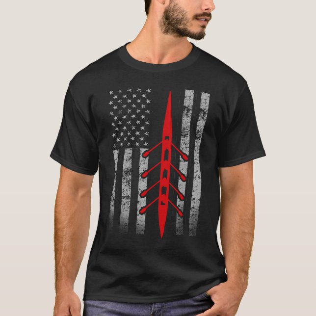 Camiseta Rowing Boat American Flag (Anverso)