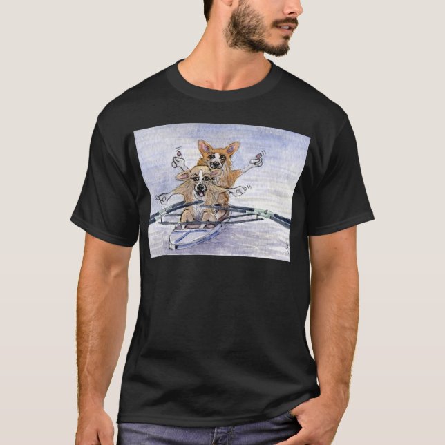 Camiseta Rowing del perro del Corgi Galés (Anverso)