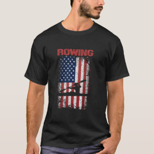 Camiseta Rowing Sports Retro Bandera Americana Estados Unid