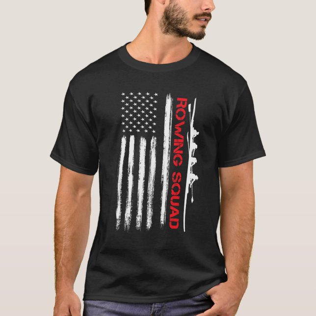 Camiseta Rowing Squad USA Bandera Estadounidense Corredor d (Anverso)