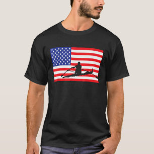Camiseta Rowing USA American Flag Boat Rower Kayaker 4Of