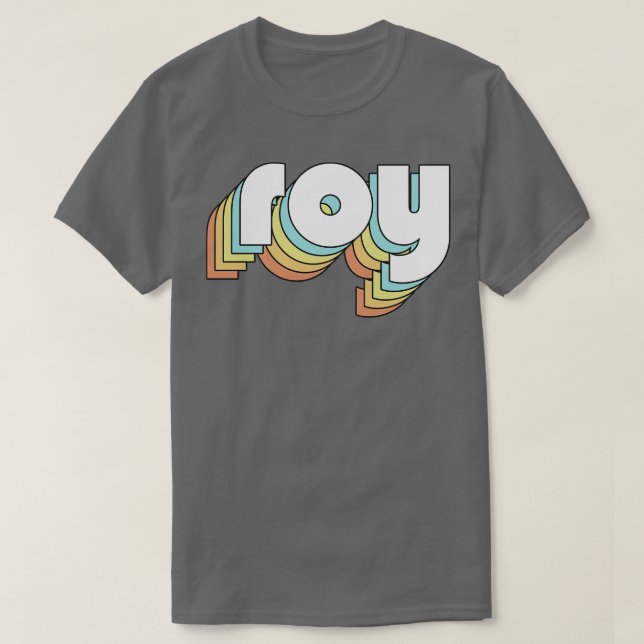 Camiseta Roy Retro Estilo de Tipografía Arcoiris Faded (Diseño del anverso)