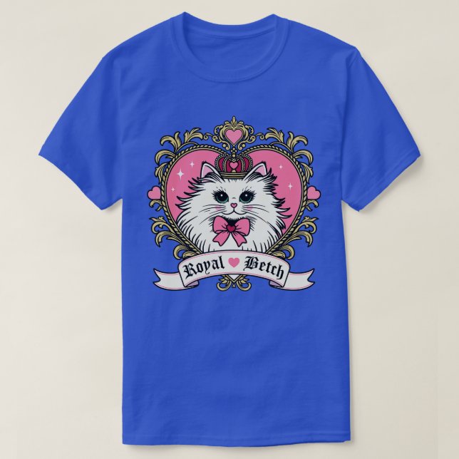 Camiseta Royal Betch Kitty Cat Valentine Heart TShirt (Diseño del anverso)