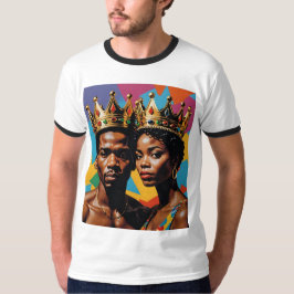 Camiseta Royal Black King Queen Couple T-Shirt