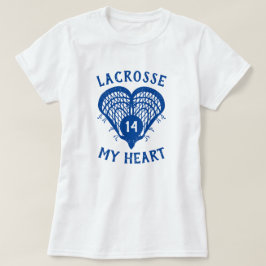 Camiseta Royal Blue Lacrosse My Heart T-Shirt